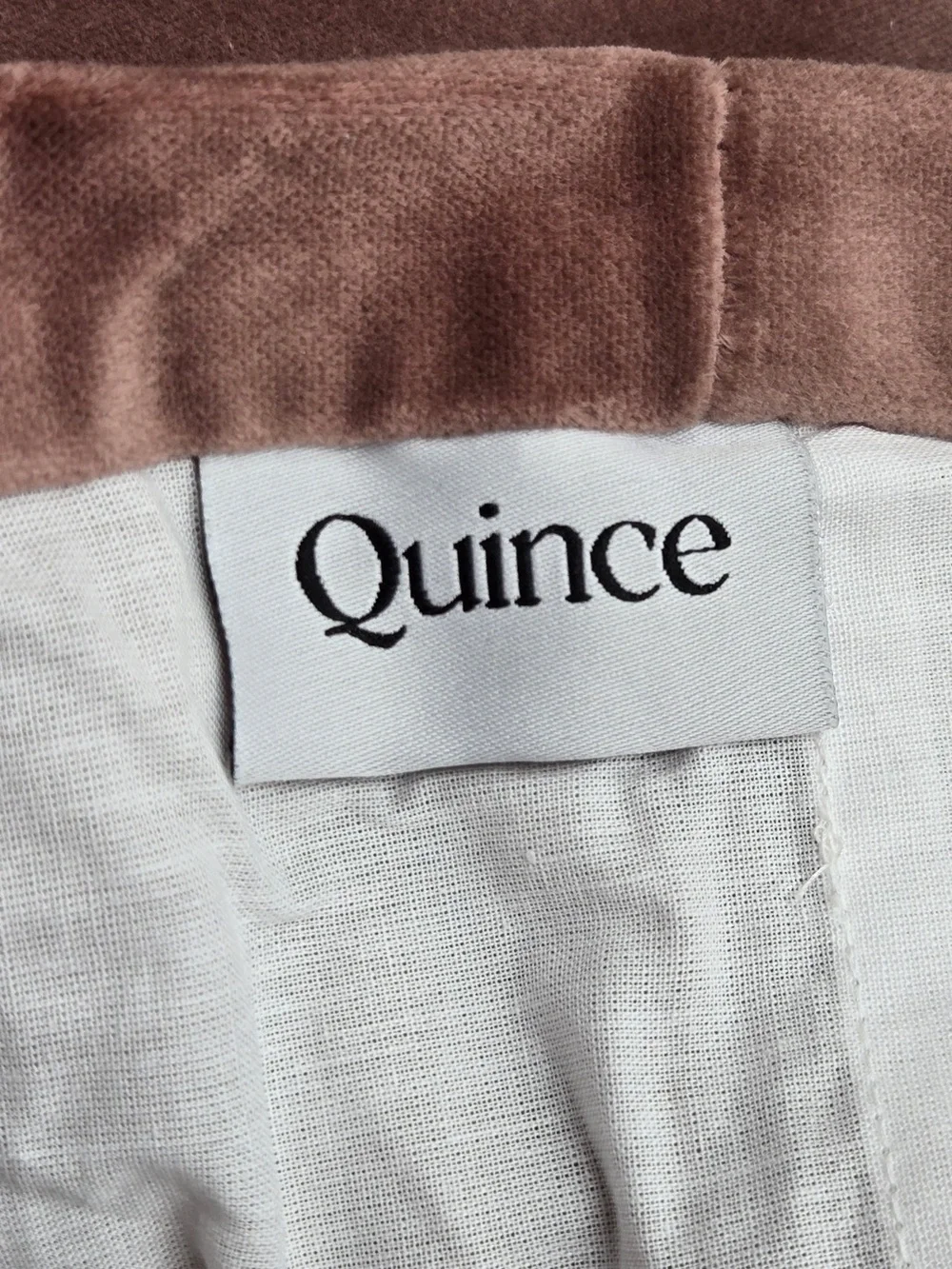 NWT QUINCE 1 48x96 Cotton Velvet Curtain Mauve 9338